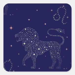 stars leo square sticker