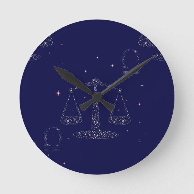stars libra round clock (Front)