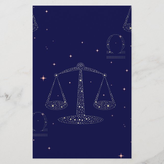 stars libra stationery (Front)