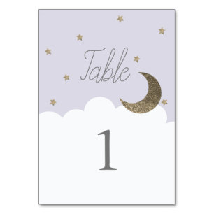 Stars & Moon Baby Lilac Table Number