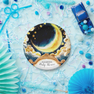 Stars Moon Celestial Baby Shower Paper Plate