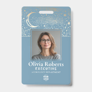 Stars Moon Celestial Night ID Company Security Badge
