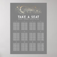 Stars Moon Celestial Wedding Seating Chart