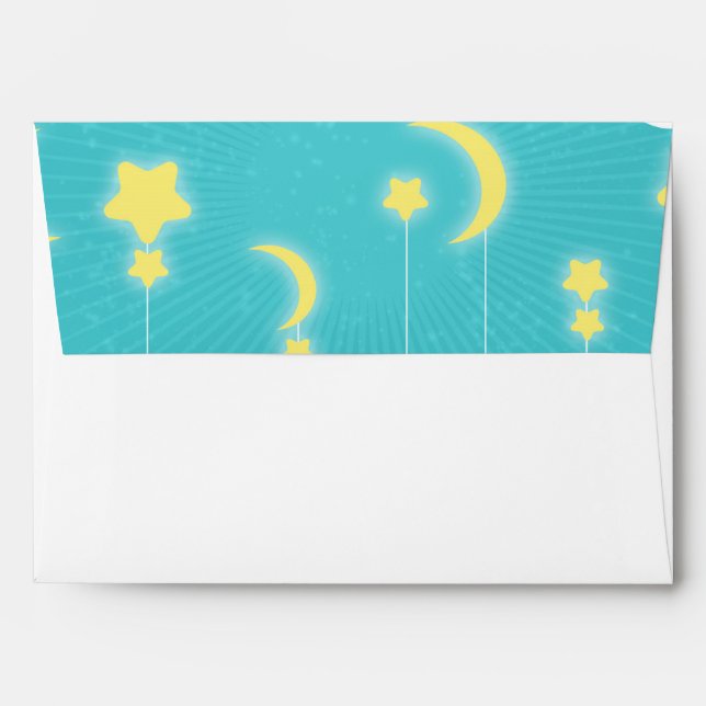 Stars Moon & Clouds Baby Shower Envelopes (Back (Top Flap))