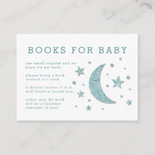 Stars Moon Mint Baby Shower Book Request Card