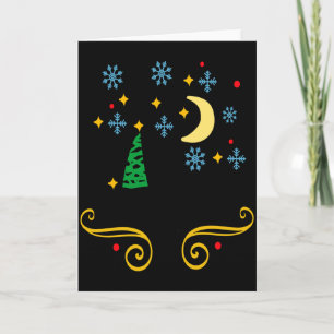 Stars Moon Snowflakes And Merry Christmas Kids  Card