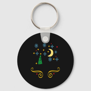 Stars Moon Snowflakes And Merry Christmas Kids Key Ring