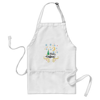 Stars, Moon, Snowflakes, and Merry Christmas, ZSSG Standard Apron