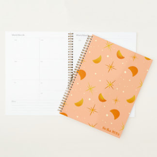 Stars & Moons Cosy Peach Custom Name/Year Planner