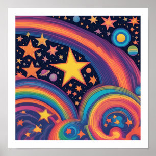 Stars Moons & Rainbows Poster