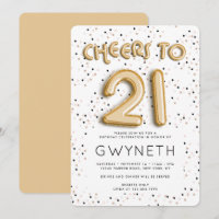 Stars n Gold Foil Balloon Type 21st Birthday