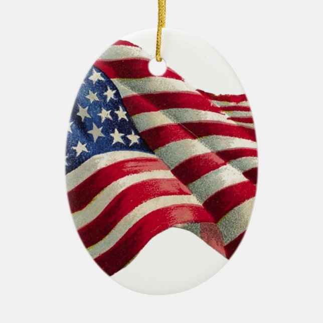 Stars N Stripes Ceramic Tree Decoration (Front)