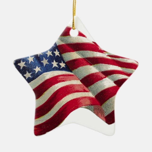 Stars N Stripes Ceramic Tree Decoration (Front)