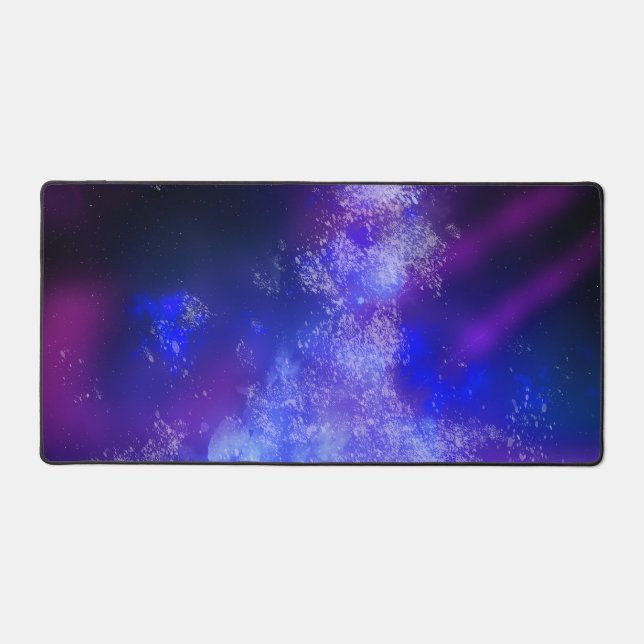 Stars Night Sky Midnight Milky Way Blue Desk Mat (Front)
