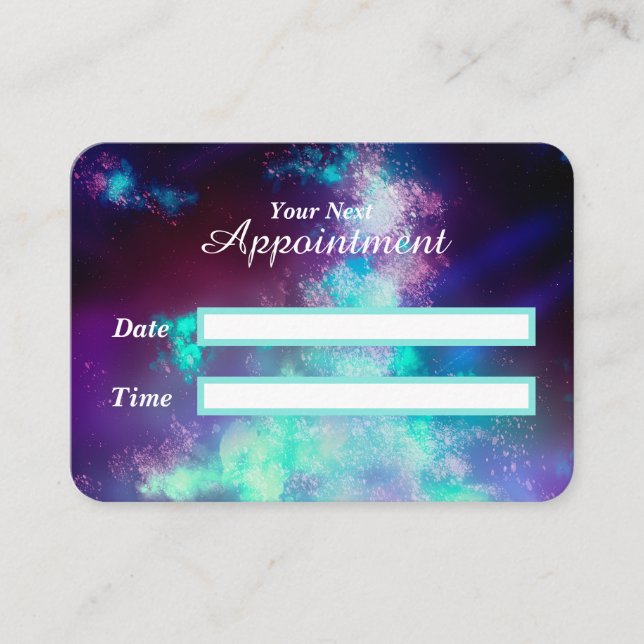 Stars Night Sky Midnight Neon Lights Appointment Card (Front)