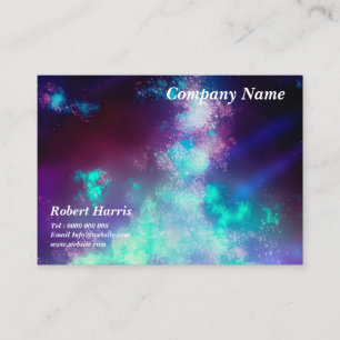 Stars Night Sky Midnight Neon Lights Business Card