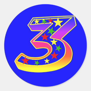 Stars Number 3 Stickers