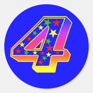 Stars Number 4 Stickers