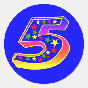 Stars Number 5 Stickers