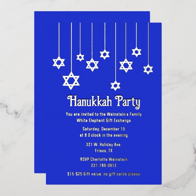 Stars of David Hanukkah Party (Front/Back)