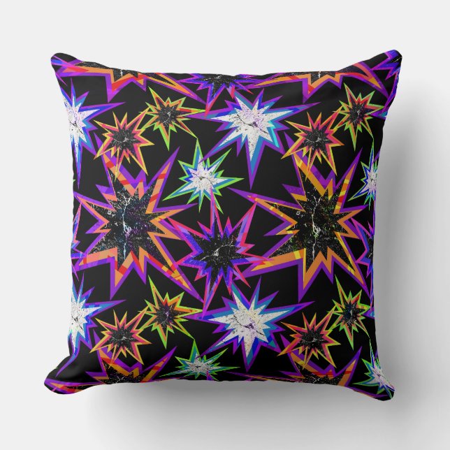 Stars on black . cushion (Front)