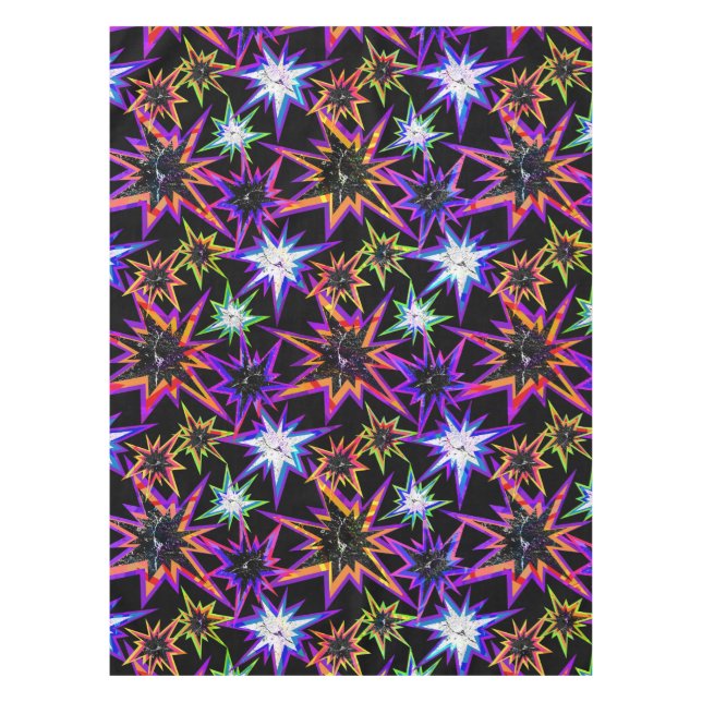 Stars on black . tablecloth (Front)