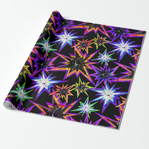 Stars on black . wrapping paper