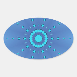 Stars on Blue #1 Oval Sticker