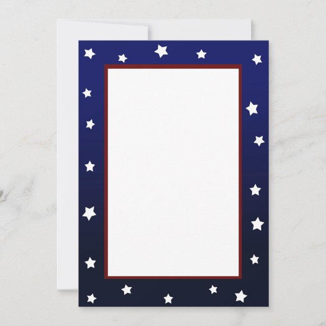 Stars on Blue Border Invitation (Front)