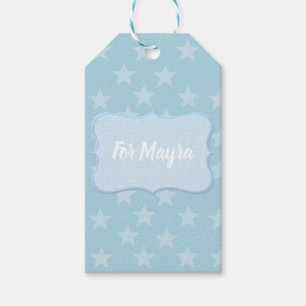 Stars on Blue Monogram or Name Custom Gift Tags