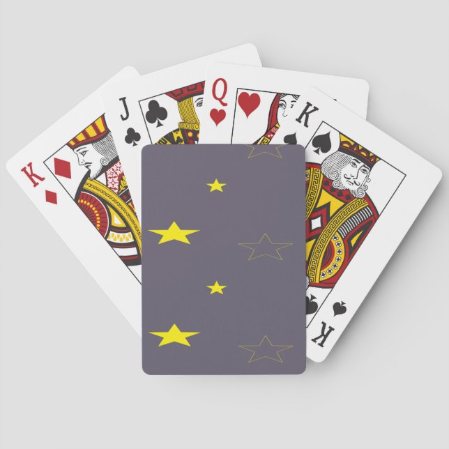 Stars on charcoal colour playing cards (Back)