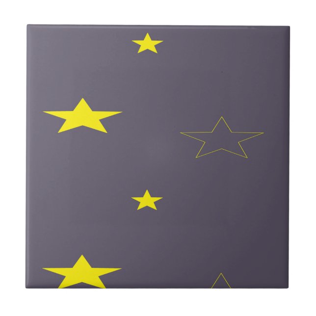 Stars on charcoal colour tile (Front)