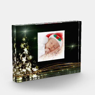 Stars on Christmas Tree Night Sky Photo Block