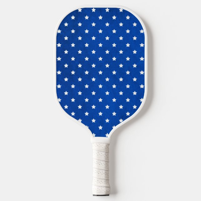 Stars on Digital Fabric Texture by Shirley Taylor Pickleball Paddle (Front)