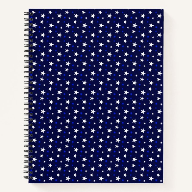 Stars on Navy Blue Notebook (Front)