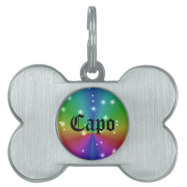 Stars on Rainbow Pet Tag (Front)
