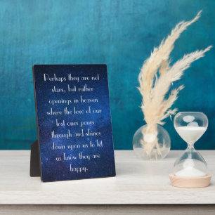 Stars, Openings for Lost Loved Ones Eskimo Proverb Plaque