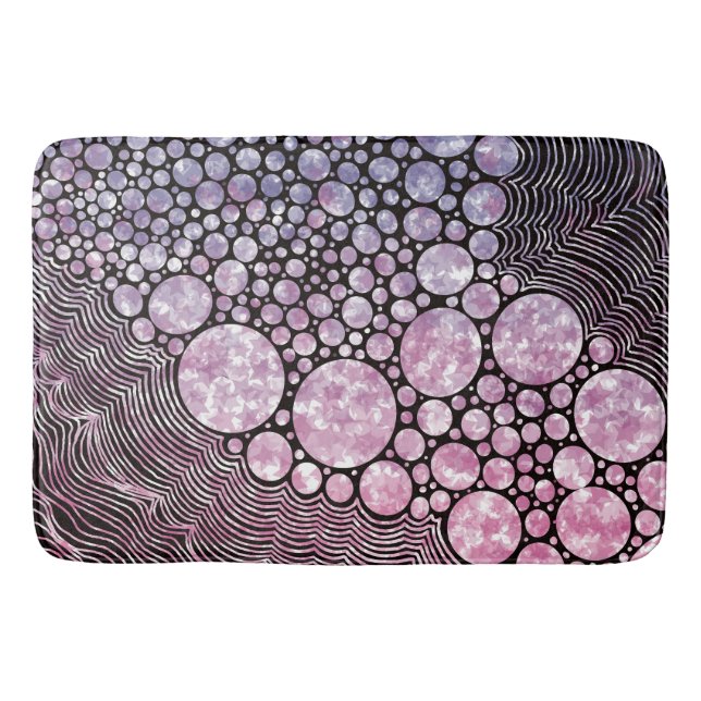 Stars orbs and circles abstract design  bath mat (Front)
