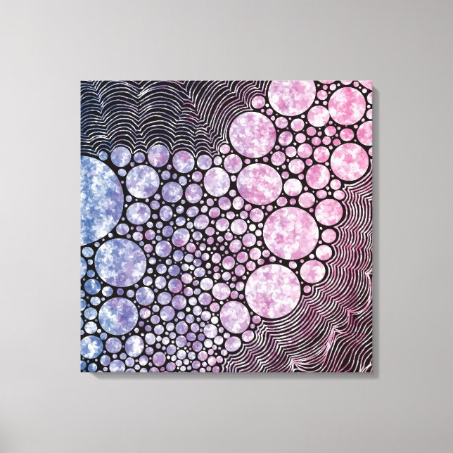 Stars orbs and circles abstract design canvas print (Front)