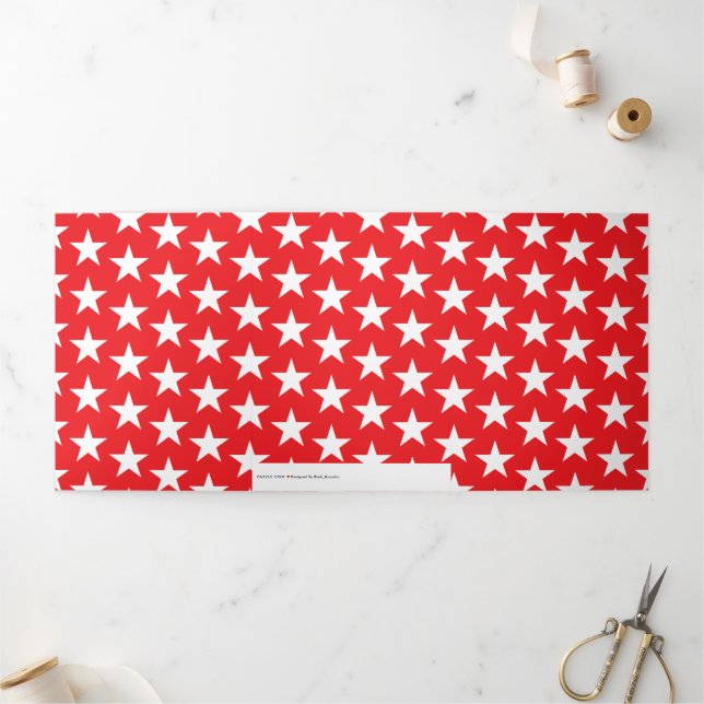 Stars Pattern 12 Tri-Fold Holiday Card (Outside)