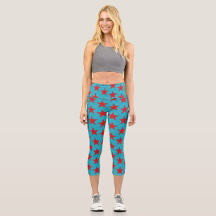 Stars Pattern 13 Capri Leggings