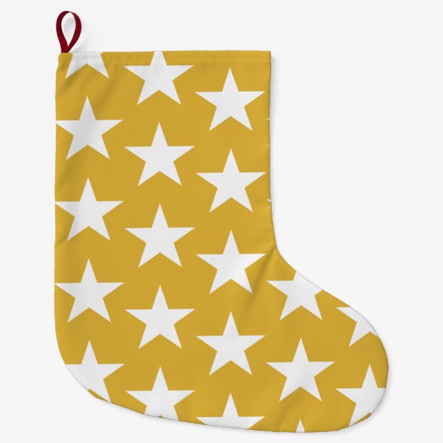 Stars Pattern 22 Large Christmas Stocking (Front)