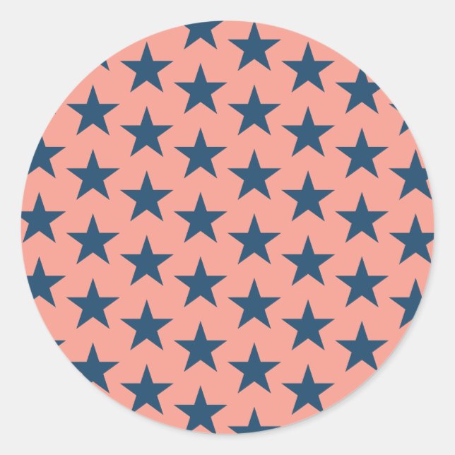 Stars Pattern 4 Classic Round Sticker (Front)