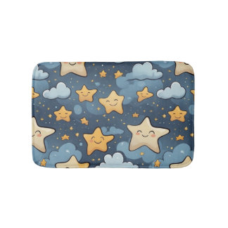Stars pattern bath mat