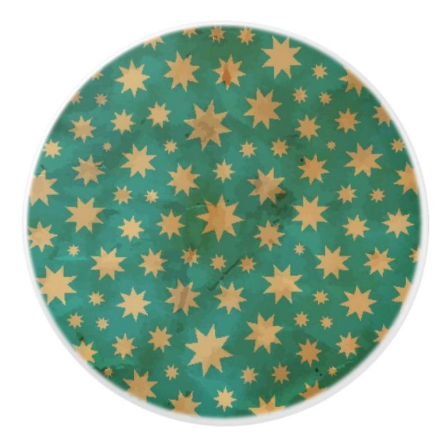 Stars pattern ceramic knob (Front)