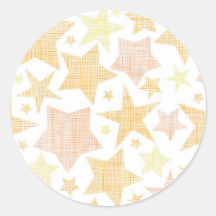Stars pattern classic round sticker
