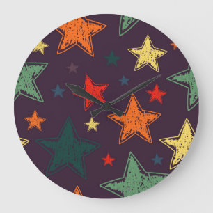 Stars pattern large clock