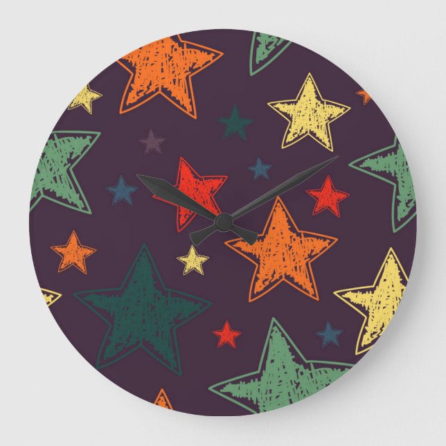 Stars pattern large clock (Front)