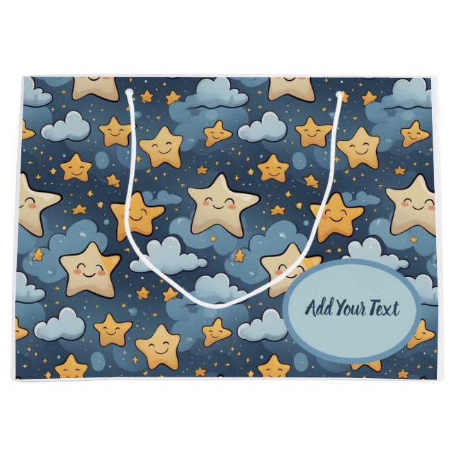 Stars pattern large gift bag (Front)