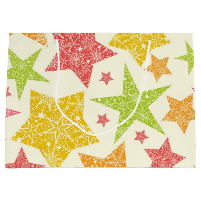 Stars pattern large gift bag (Front)